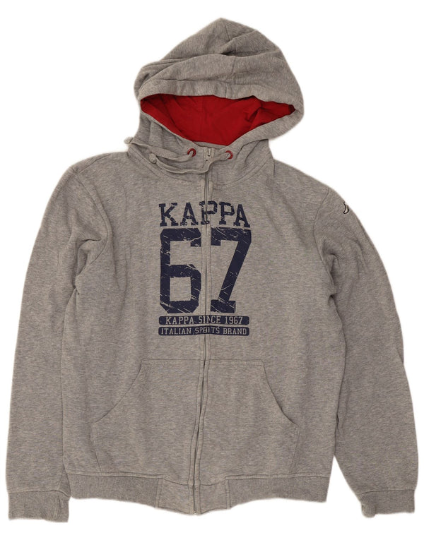 Maglione con cappuccio e zip grafica da donna Kappa UK 14 Cotone grigio medio