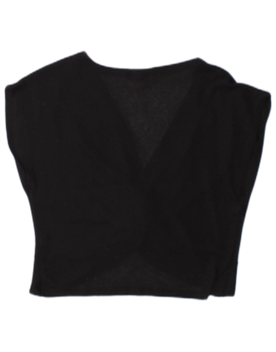 Top corto da donna Zara in camicetta UK 10 piccolo poliestere nero