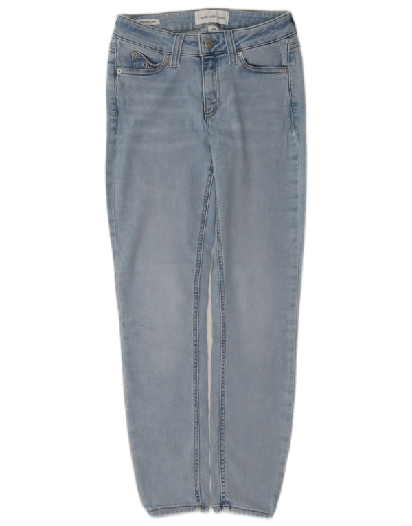 Jeans skinny da donna a vita media Calvin Klein W25 L27 cotone blu
