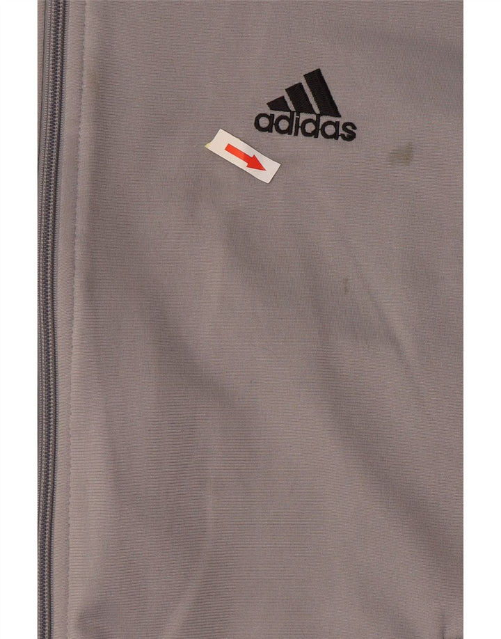 Giacca da ginnastica da uomo Adidas grande in poliestere grigio