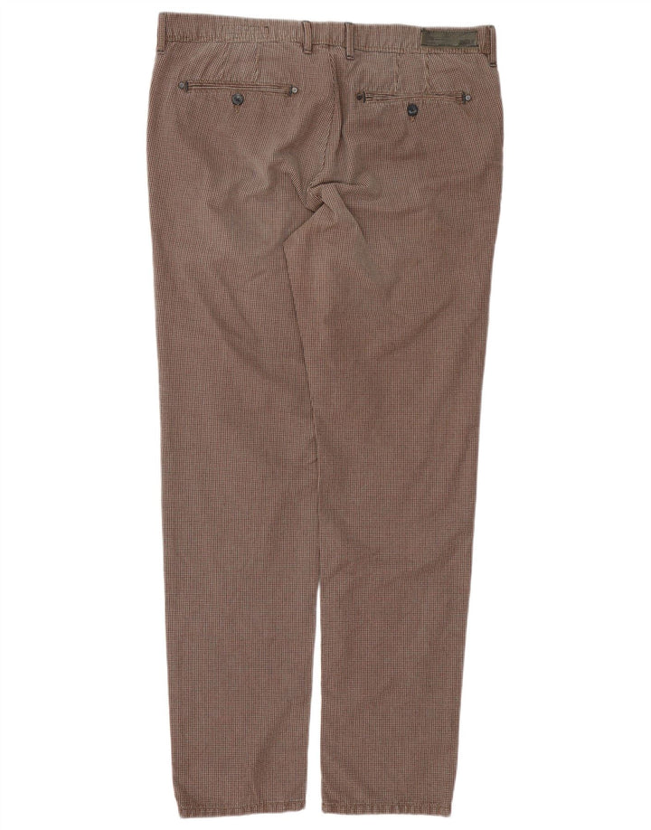 RIFLE Pantaloni chino slim da uomo W33 L32 Cotone pied de poule marrone