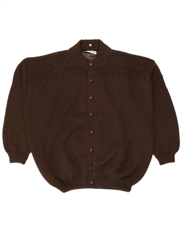 Maglione cardigan da uomo vintage XL lana di alpaca kaki