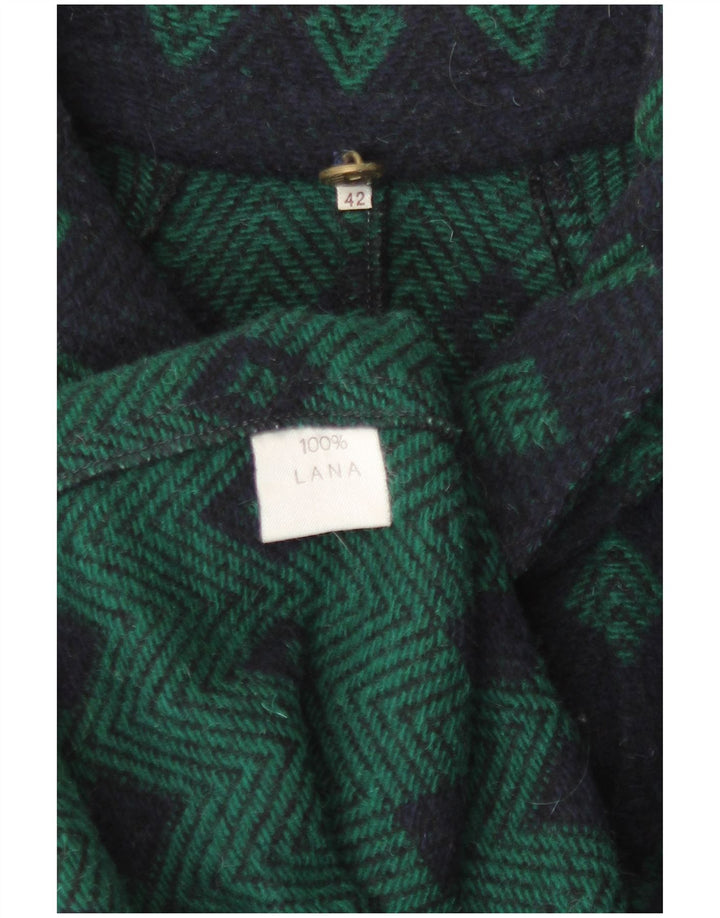 Soprabito vintage da donna vestibilità ampia IT 42 medio blu navy a rombi/diamante