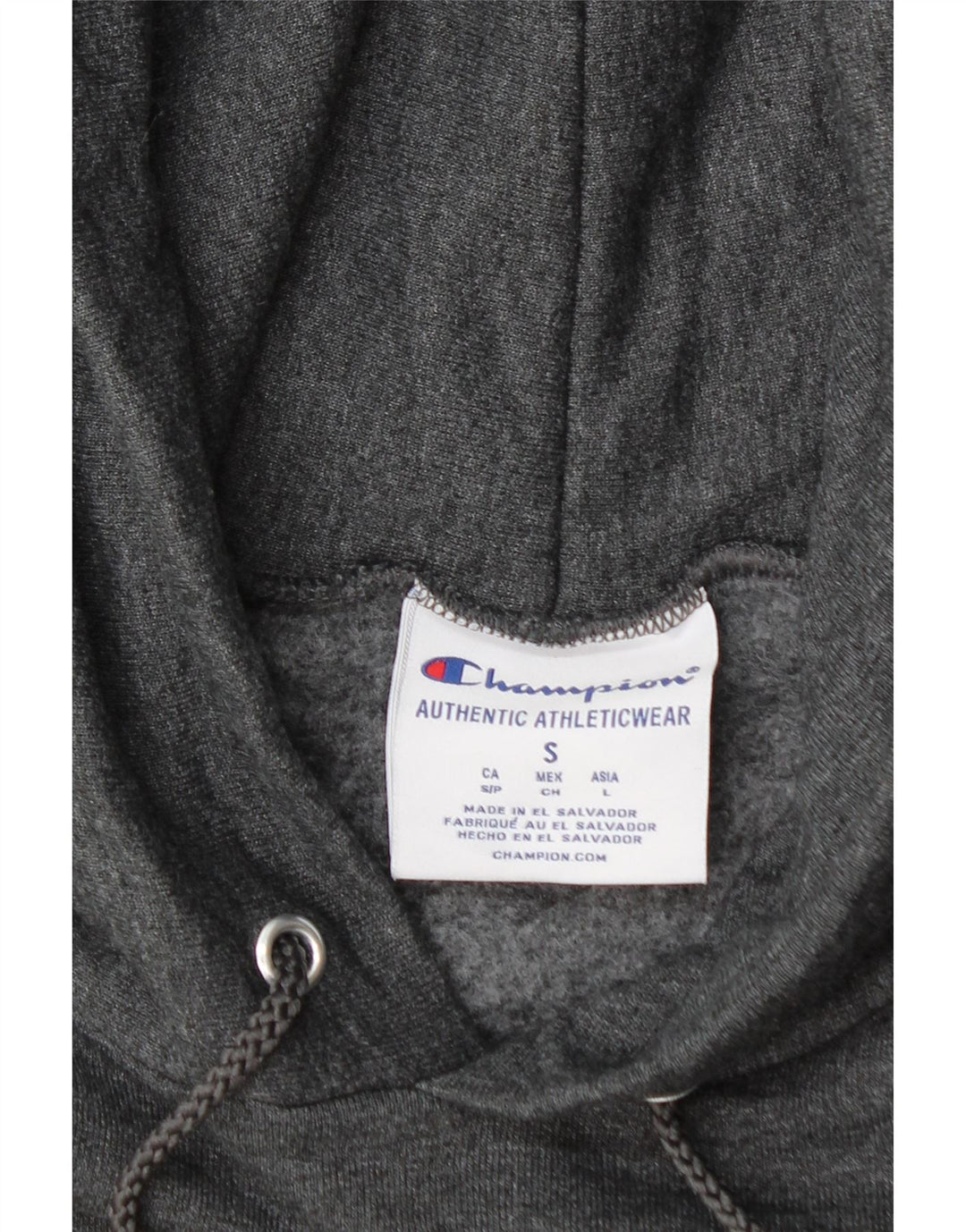 Maglione con cappuccio grafico da uomo Champion piccolo in cotone grigio