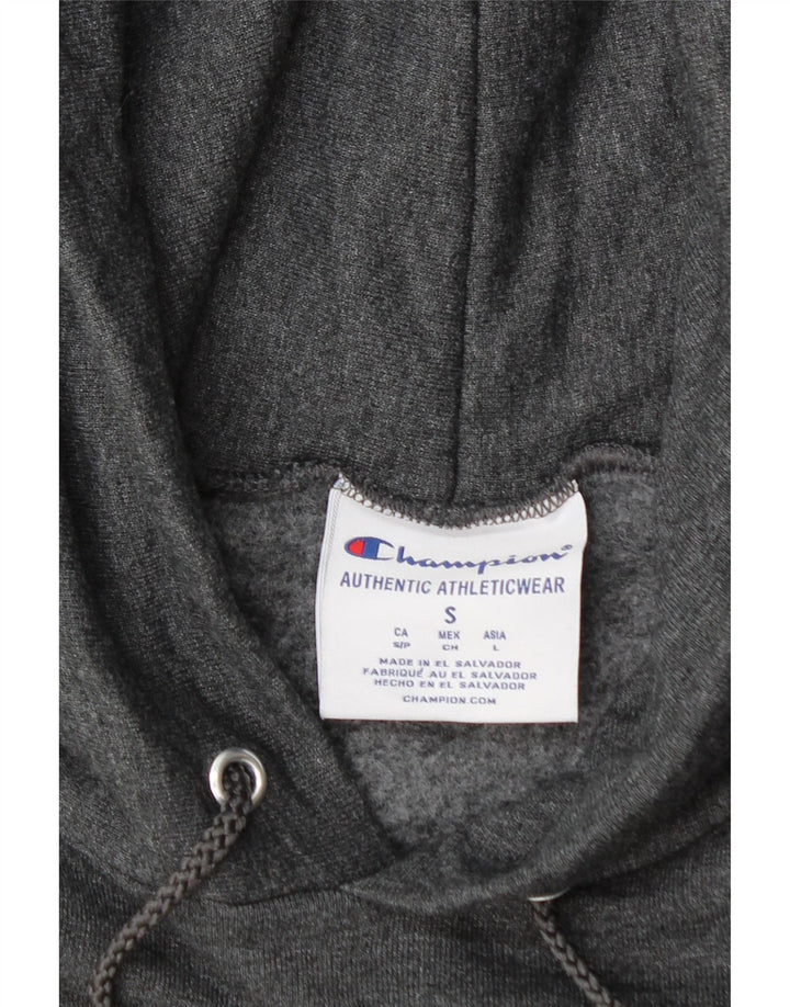 Maglione con cappuccio grafico da uomo Champion piccolo in cotone grigio