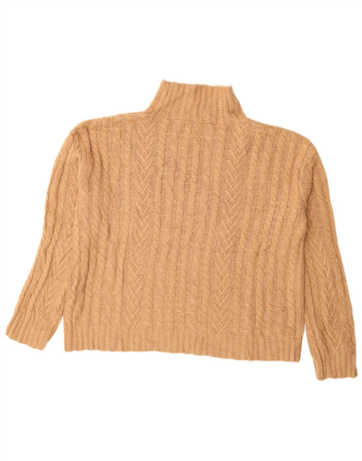 Maglione maglione a collo alto da donna Marks & Spencer UK 10 piccolo Beige