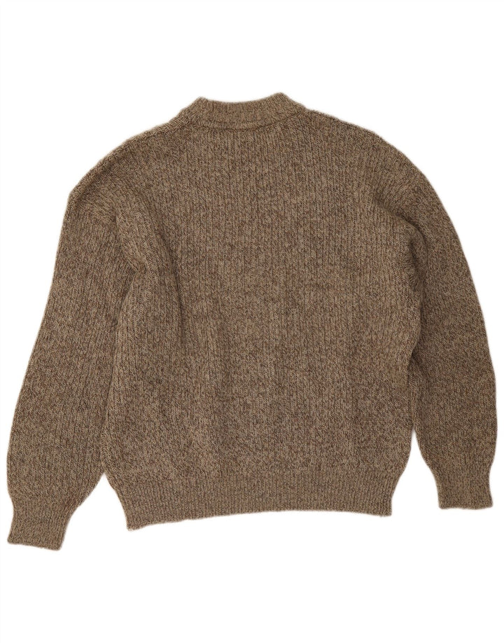 Maglione maglione girocollo da uomo Cacharel grande beige Fair Isle