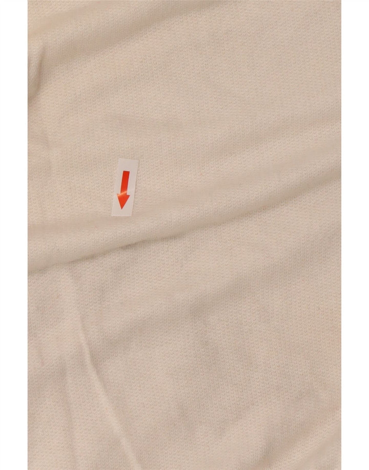 Felpa vintage da donna con collo abbottonato IT 44 Colorblock bianco medio