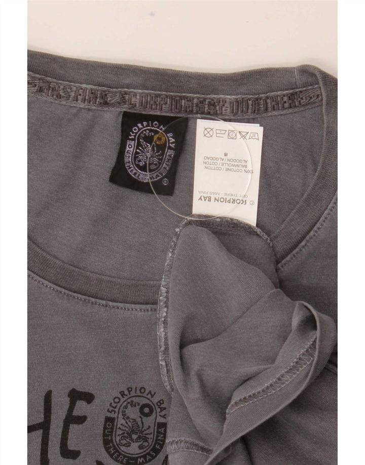 Top grafico da uomo a maniche lunghe Scorpion Bay 2XL in cotone grigio