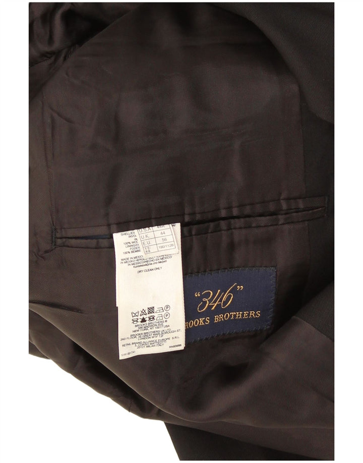 Giacca blazer a 2 bottoni da uomo Brooks Brothers UK 44 2XL lana nera classica
