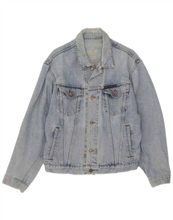 Giacca di jeans vintage da donna UK 16 grande blu