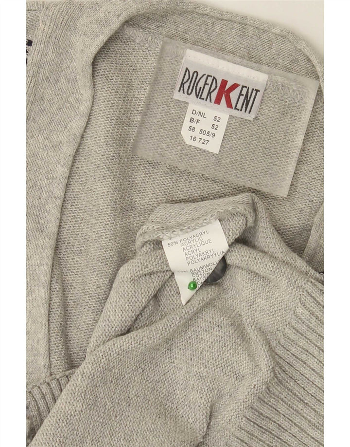 Maglione cardigan da uomo Roger Kent IT 52 Large Grey Argyle/Diamond