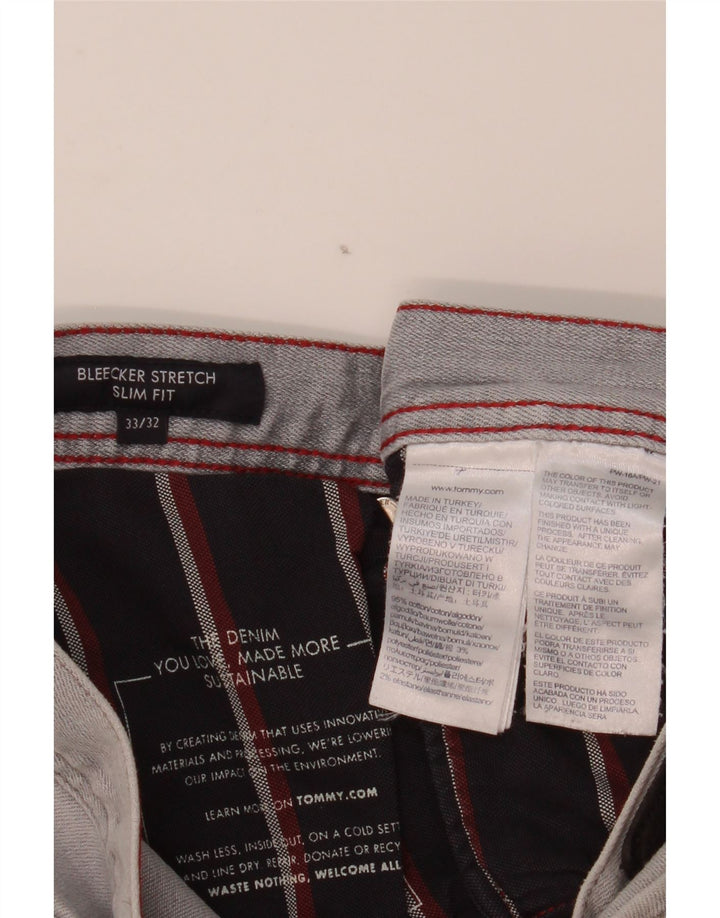 Tommy Hilfiger Uomo Bleecker Stretch Jeans Slim W33 L32 Cotone Grigio