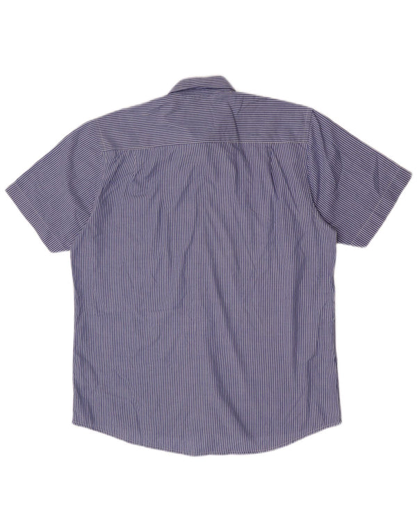 Camicia da uomo a maniche corte Regular Fit Pierre Cardin XL blu gessato