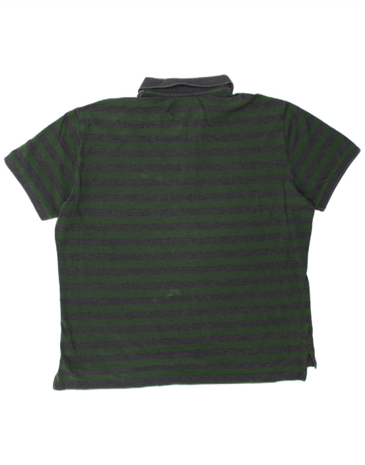 Polo da uomo EDDIE BAUER XL in cotone a righe verdi