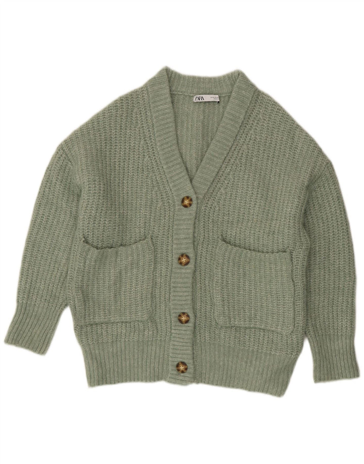 Maglione cardigan oversize da donna Zara UK 14 verde medio