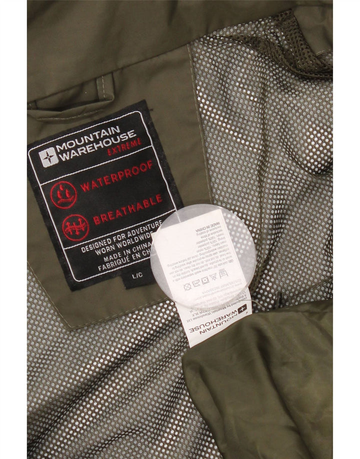 Giacca antipioggia da uomo con cappuccio Mountain Warehouse UK 40 Large in nylon kaki