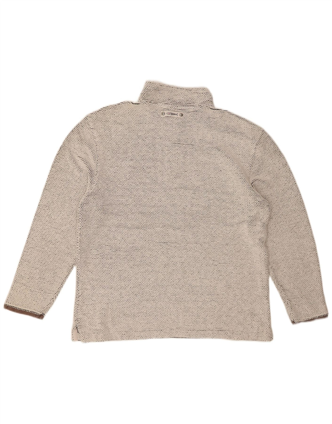 WEIRD FISH Felpa da uomo con collo con zip, maglione grande, cotone grigio