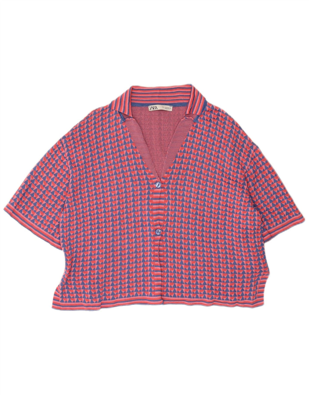 Maglione cardigan a maniche corte da donna Zara UK 14 medio multicolore