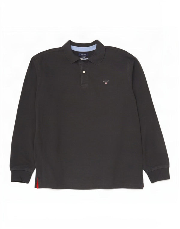 Polo Gant da uomo a maniche lunghe 2XL in cotone grigio