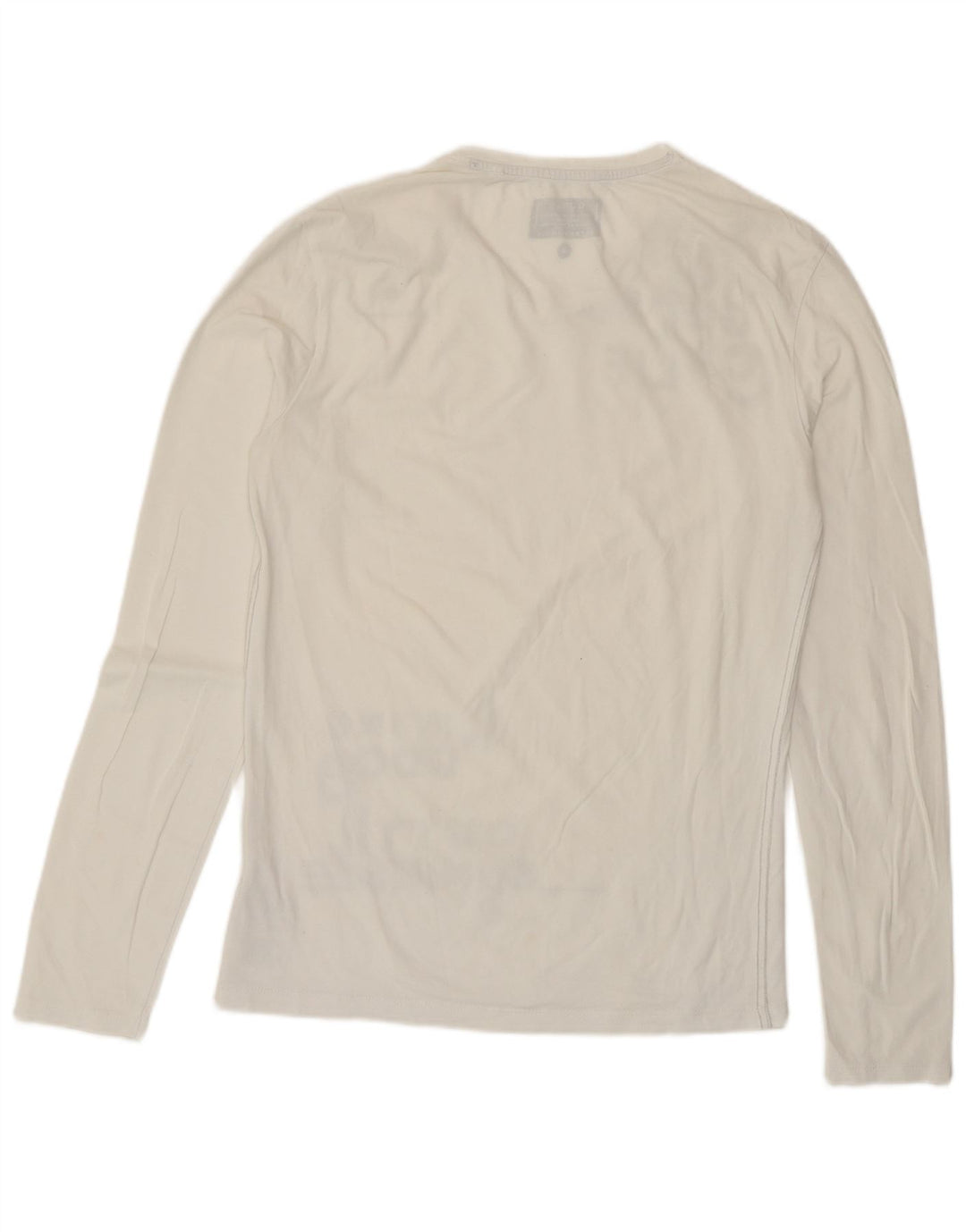 Guess Top grafico extra slim da uomo a maniche lunghe in cotone bianco medio