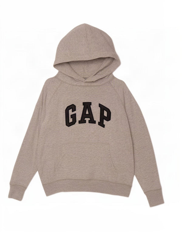 Gap Felpa con cappuccio oversize con grafica da donna UK 10 Small Cotone chiazzato grigio