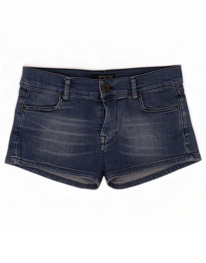 Pantaloncini di jeans da donna Zara EU 38 piccoli W28 cotone blu