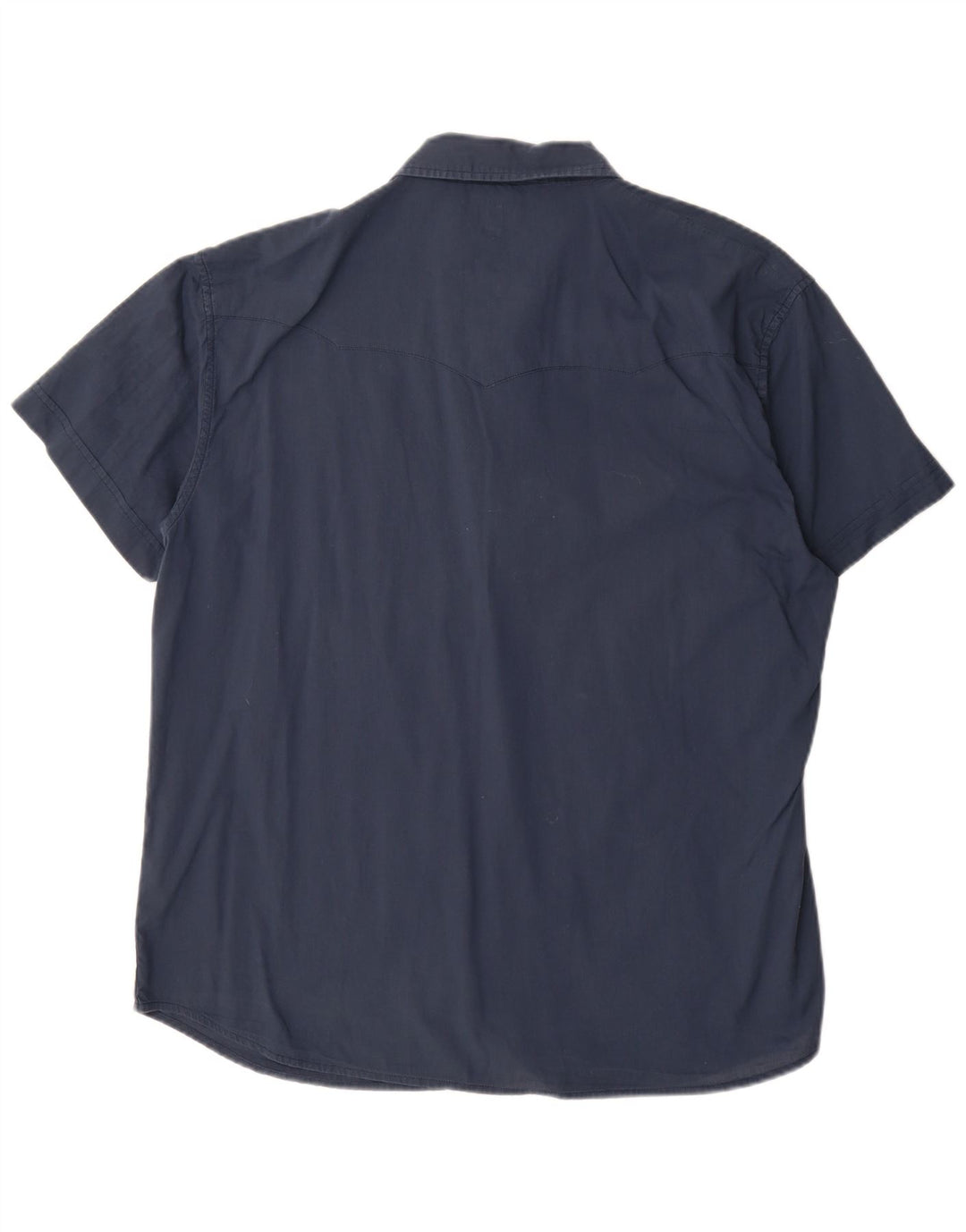 Camicia Wrangler da uomo a maniche corte vestibilità regolare 2XL cotone blu navy