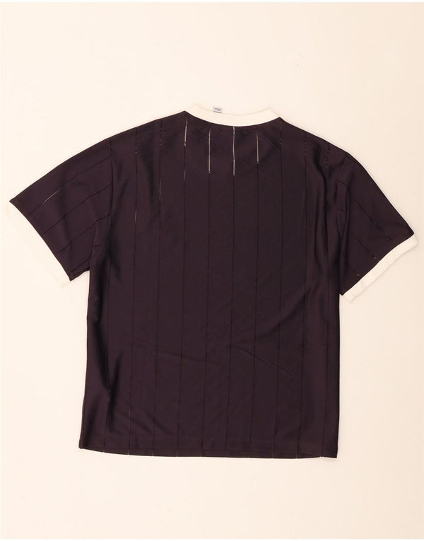 T-shirt da donna Adidas Top UK 12/14 poliestere a righe viola medio