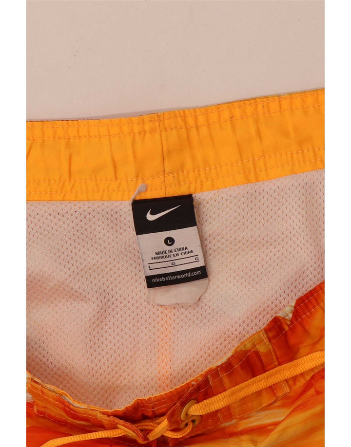 Pantaloncini da bagno Nike da uomo grandi arancioni geometrici