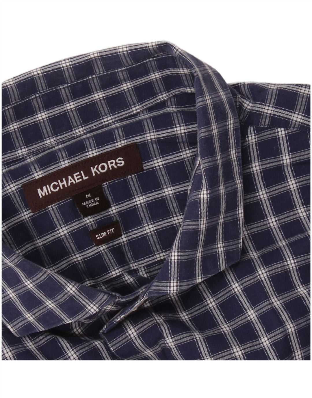 MICHAEL KORS Camicia slim fit da uomo a quadri blu navy medio