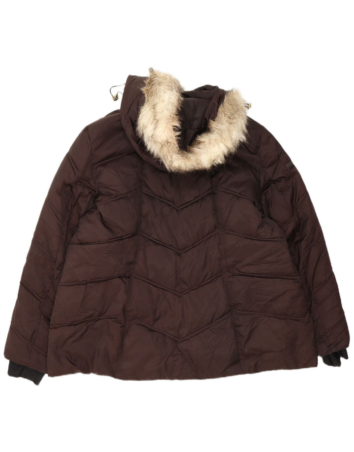 Giacca imbottita con cappuccio da donna Nautica UK 20 2XL poliestere marrone