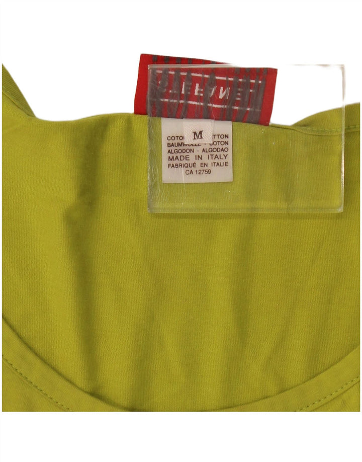 STEFANEL Womens Wrap Blouse Top UK 12 Medium Green Cotton