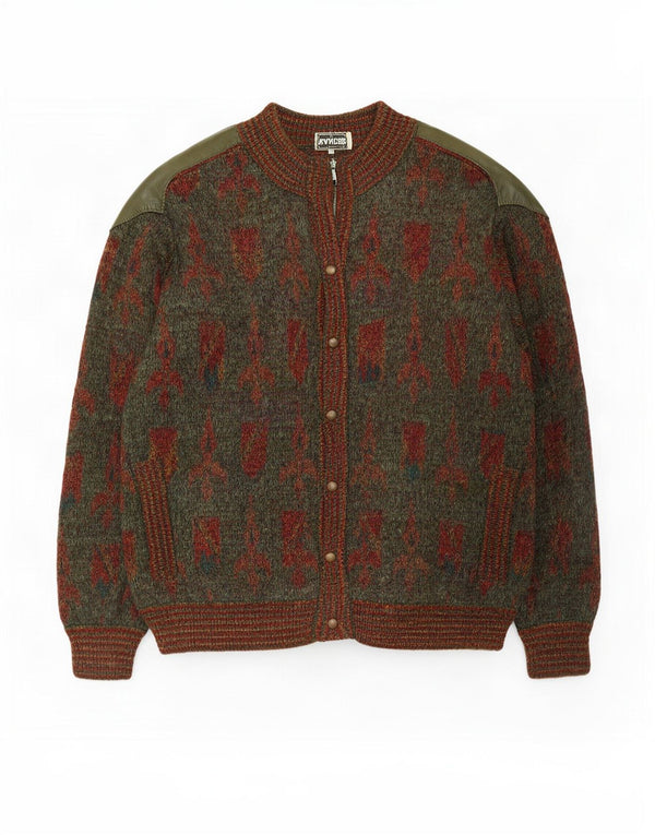 Maglione cardigan da uomo con motivo astratto Ranger IT 52 Large Verde Poliammide