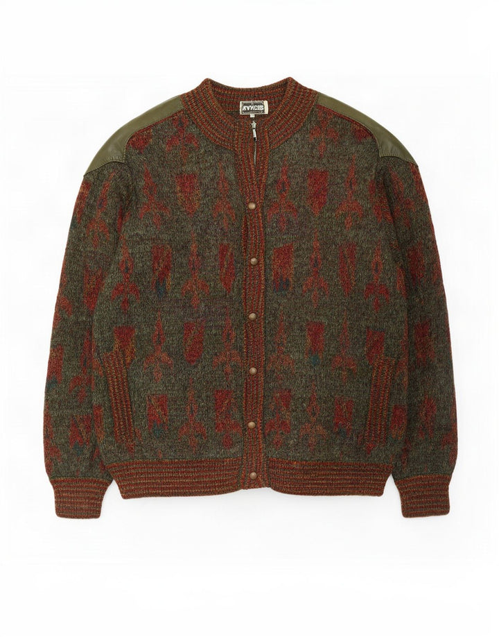 Maglione cardigan da uomo con motivo astratto Ranger IT 52 Large Verde Poliammide
