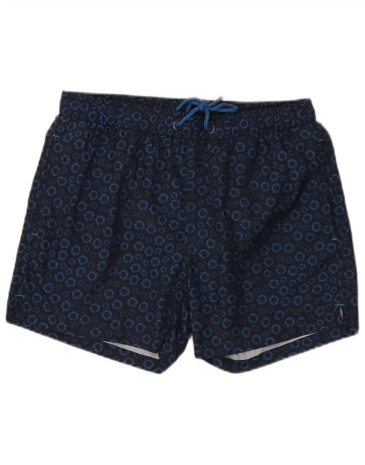 Pantaloncini da bagno da uomo Gutteridge, poliestere floreale medio blu navy