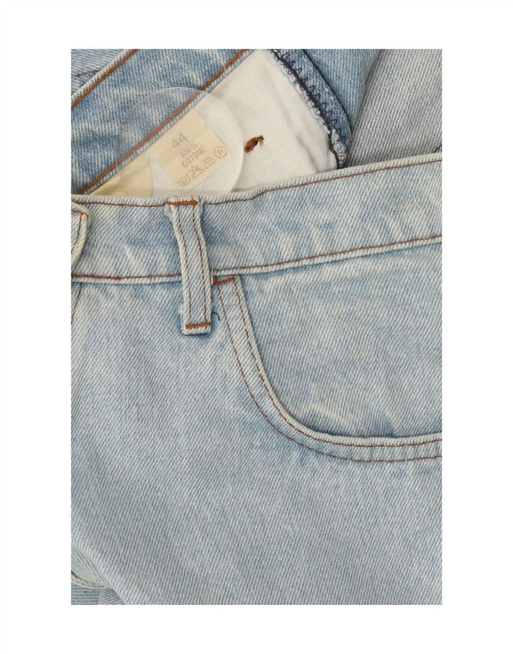 VINTAGE Womens Denim Shorts IT 44 Medium W28 Blue Geometric Cotton
