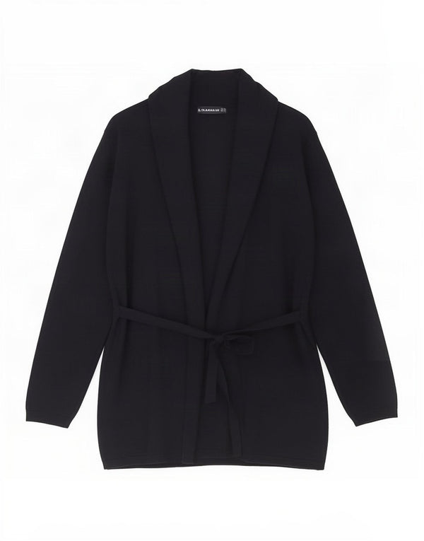 Maglione cardigan aperto lungo da donna Zara UK 18 XL viscosa blu navy