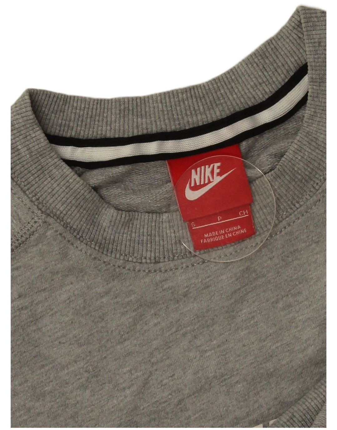 Felpa grafica Nike da uomo, maglione piccolo grigio screziato