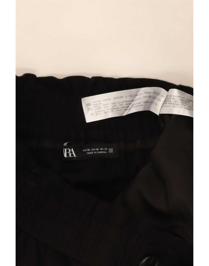 Pantaloni corti con pegging da donna Zara medi W28 L23 viscosa nera
