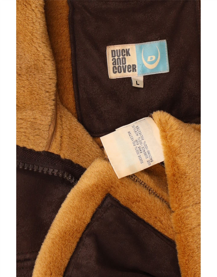 DUCK AND COVER Giacca Sherpa da uomo UK 40 Large Marrone Poliestere