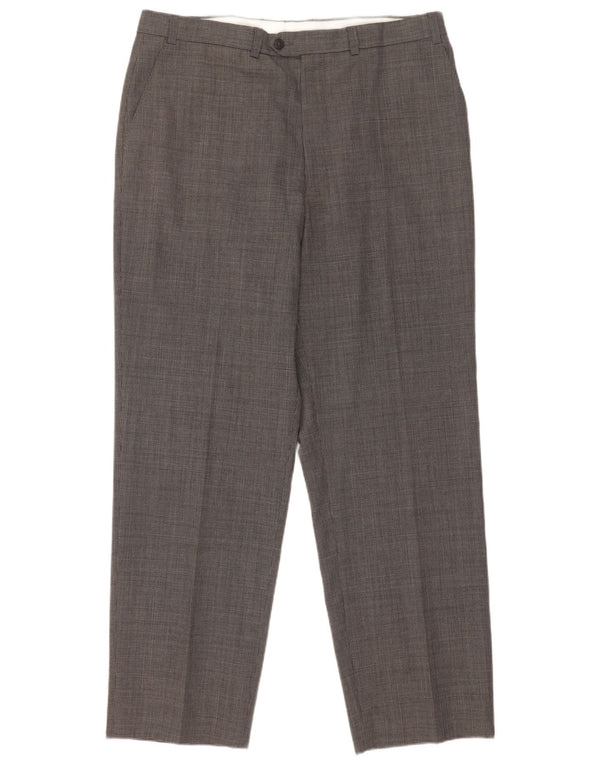 Pantaloni da completo da uomo Marks & Spencer St. Michael W36 L31 pied de poule grigio