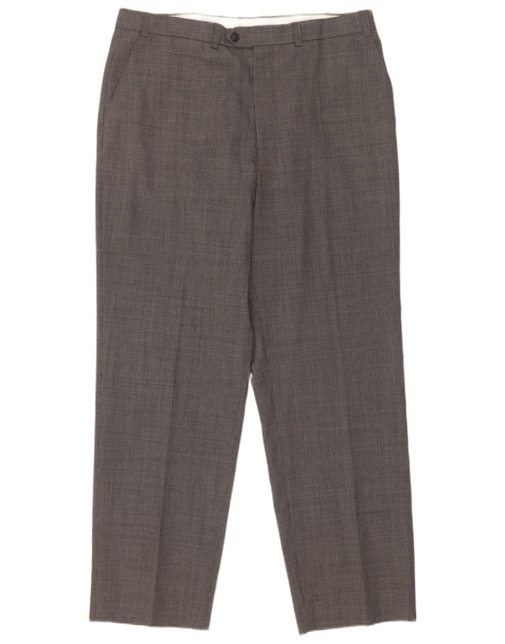 Pantaloni da completo da uomo Marks & Spencer St. Michael W36 L31 pied de poule grigio