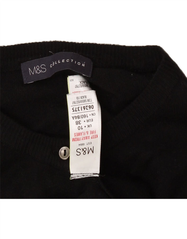 MARKS & SPENCER Womens Cardigan Sweater UK 10 Small Black Viscose Vintage Marks & Spencer and Second-Hand Marks & Spencer from Messina Hembry 
