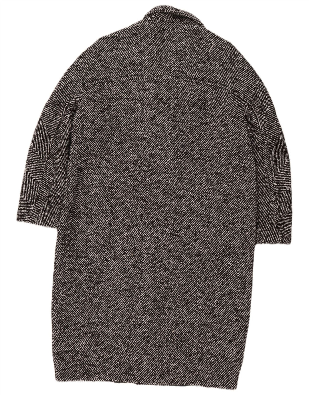 Cappotto Zara da donna con maniche a 3/4 UK 14 cotone medio nero a spina di pesce
