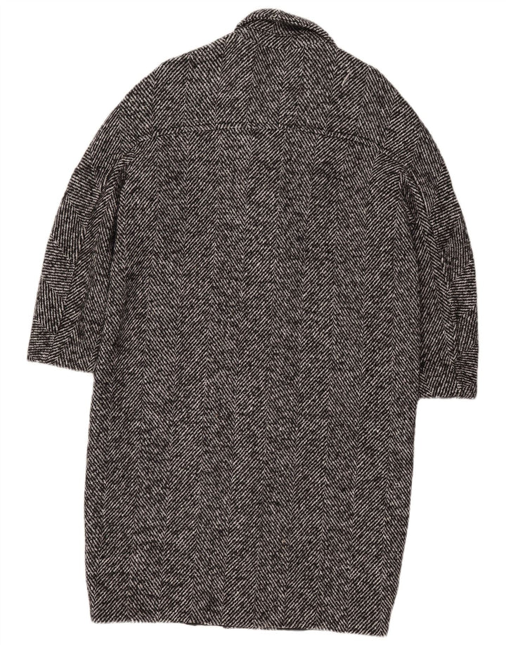Cappotto Zara da donna con maniche a 3/4 UK 14 cotone medio nero a spina di pesce