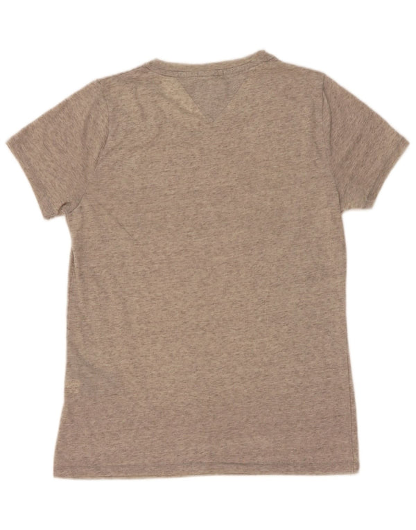 T-shirt grafica da donna Tommy Hilfiger Top UK 10 Small Grey Flecked