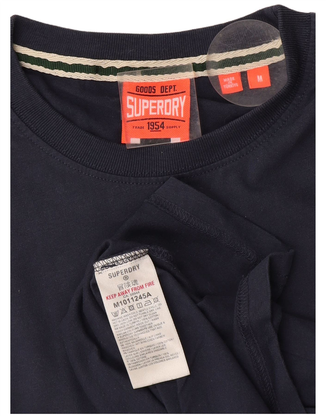T-shirt da uomo Superdry Top in cotone blu navy medio