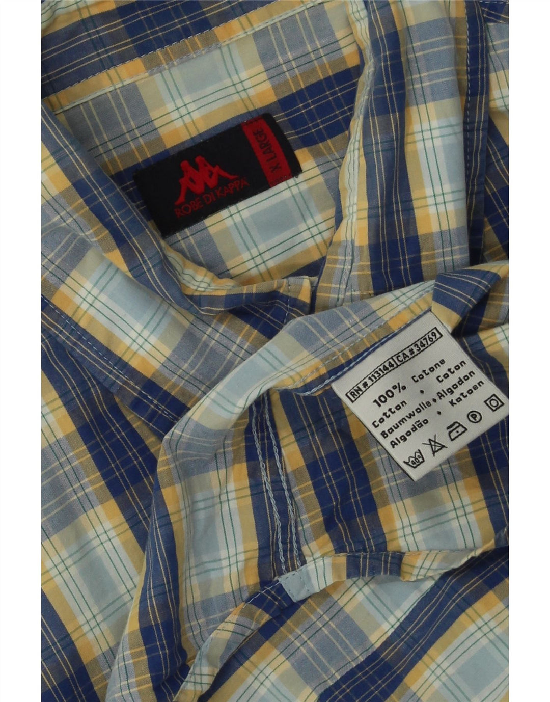Camicia Kappa Uomo XL Blu a quadri in cotone