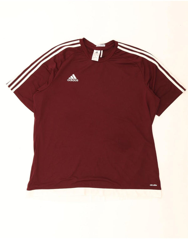 T-shirt Adidas Climalite da uomo Top 2XL Bordeaux poliestere